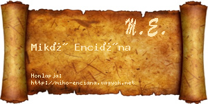 Mikó Enciána névjegykártya
